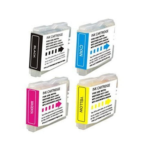 Compatible Brother LC-51 LC51 Printer Ink Cartridge Combo of 4 (Black, Cyan, Yellow, Magenta)